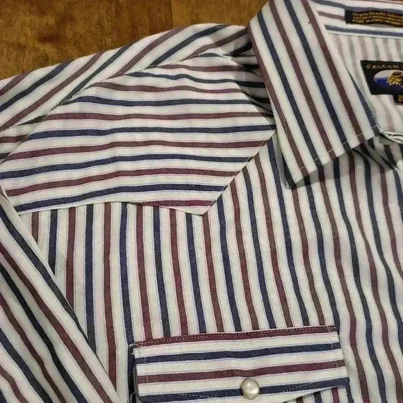 NWT Falcon Bay Striped Western Button Down Pearl Snap Dress Shirt 3X - Picture 7 of 7